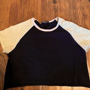 Black green and white cropped Brandy Melville bella top